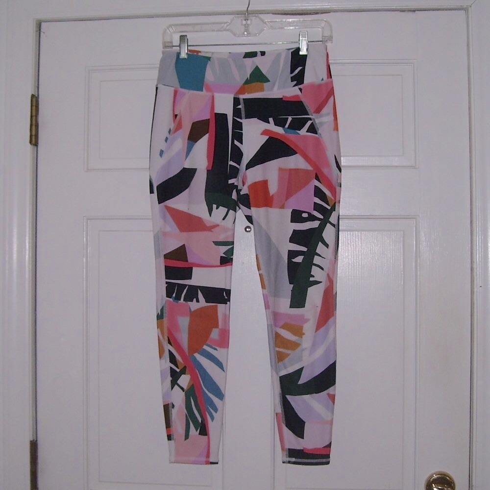 BETSEY JOHNSON Performance Colorful Abstract Yoga Leggings - Picture 1 of 8